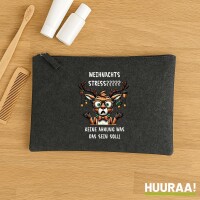 Kulturbeutel Weihnachtsstress Rentier 1 Liter Charcoal