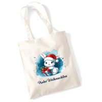 Jutebeutel Süßer Hase Frohe Weihnachten 10 Liter