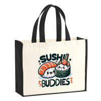 Jutetasche Sushi Buddies Sushirollen 21 Liter Black