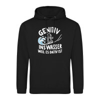 Unisex Hoodie Genitiv ins Wasser Dativ ist
