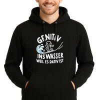 Unisex Hoodie Genitiv ins Wasser Dativ ist