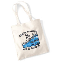 Jutebeutel Genitiv ins Wasser Dativ ist 10 Liter