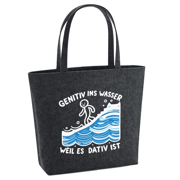 Filzshopper Genitiv ins Wasser Dativ ist, 22 Liter