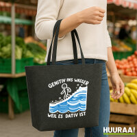 Filz Shopper Genitiv ins Wasser Dativ ist 22 Liter