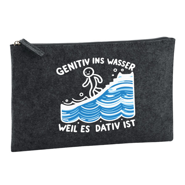 Kulturbeutel Genitiv ins Wasser Dativ ist 1 Liter Charcoal