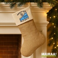 Weihnachtsstrumpf Genitiv ins Wasser Dativ ist Beige Jute