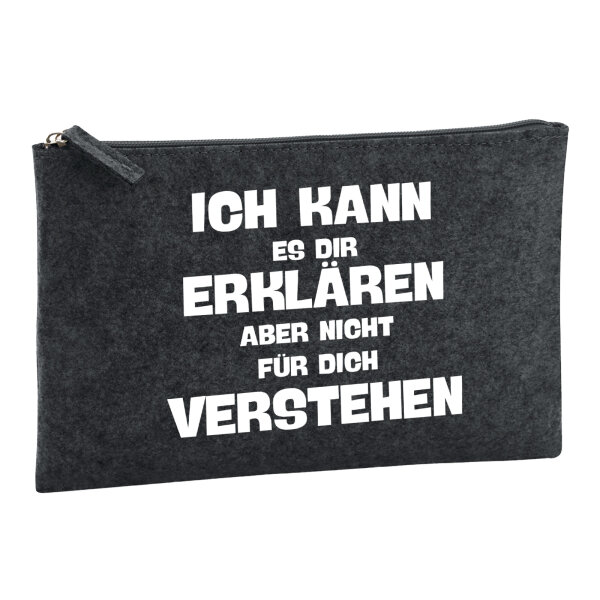 Kulturbeutel Kann es erklären nicht verstehen 1 Liter Charcoal