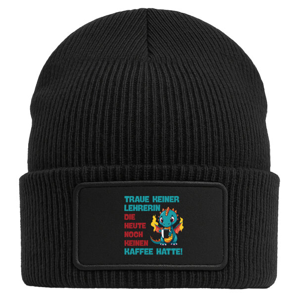 Beanie mit Patch Lehrerin trauen noch keinen Kaffee hatte Black