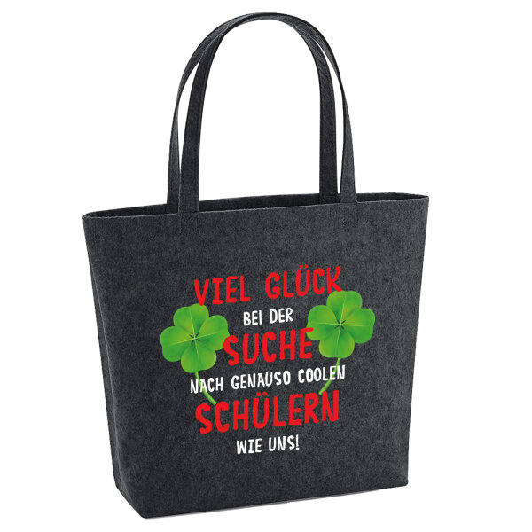 Filz Shopper Glück bei suche coole Schüler 22 Liter