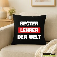 Kissen Bester Lehrer der Welt 40x40cm