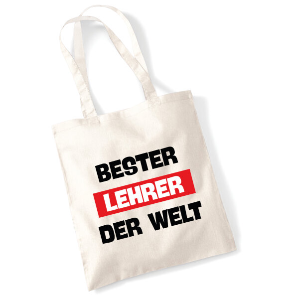 Jutebeutel Bester Lehrer der Welt 10 Liter