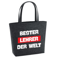 Filz Shopper Bester Lehrer der Welt 22 Liter