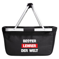 Einkaufskorb faltbar Bester Lehrer der Welt 20 Liter Black