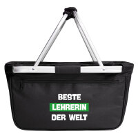 Einkaufskorb faltbar Beste Lehrerin der Welt 20 Liter Black