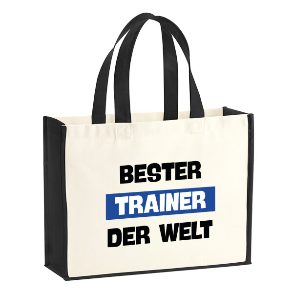 Jutetasche Bester Trainer der Welt 21 Liter Black