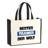Jutetasche Bester Trainer der Welt 21 Liter Black