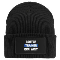 Beanie mit Patch Bester Trainer der Welt Black