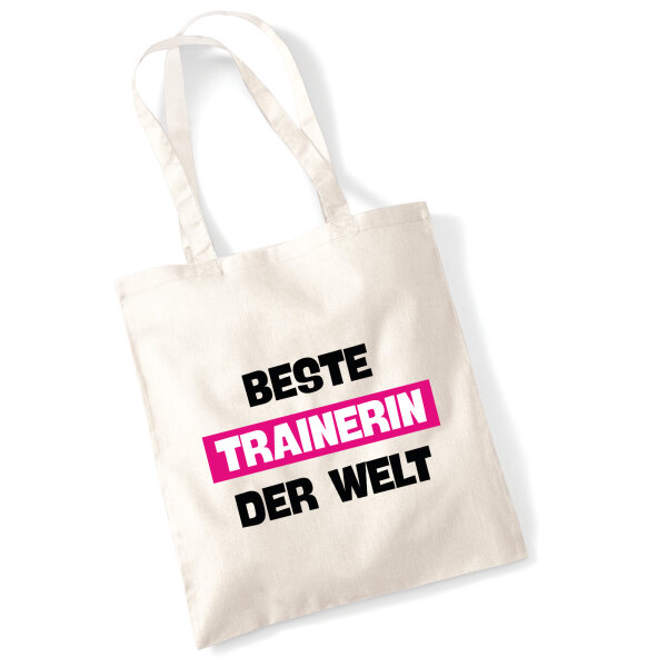 Jutebeutel Beste Trainerin der Welt 10 Liter