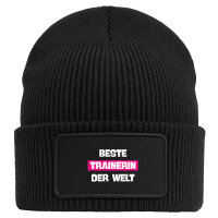 Beanie mit Patch Beste Trainerin der Welt Black