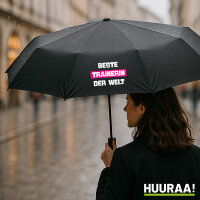 Regenschirm Beste Trainerin der Welt 98cm Schwarz