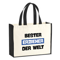 Jutetasche Bester Erzieher der Welt 21 Liter Black
