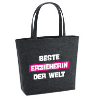 Filz Shopper Beste Erzieherin der Welt 22 Liter
