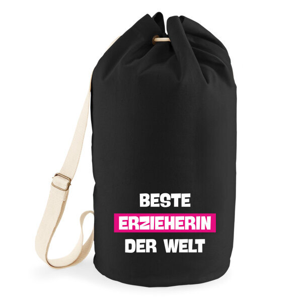 Seesack Beste Erzieherin der Welt 20 Liter Black