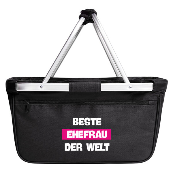 Einkaufskorb faltbar Beste Ehefrau der Welt 20 Liter Black