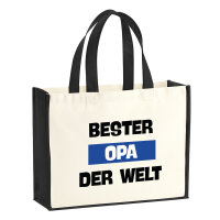 Jutetasche Bester Opa der Welt 21 Liter Black