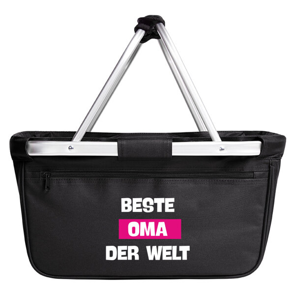 Einkaufskorb faltbar Beste Oma der Welt 20 Liter Black