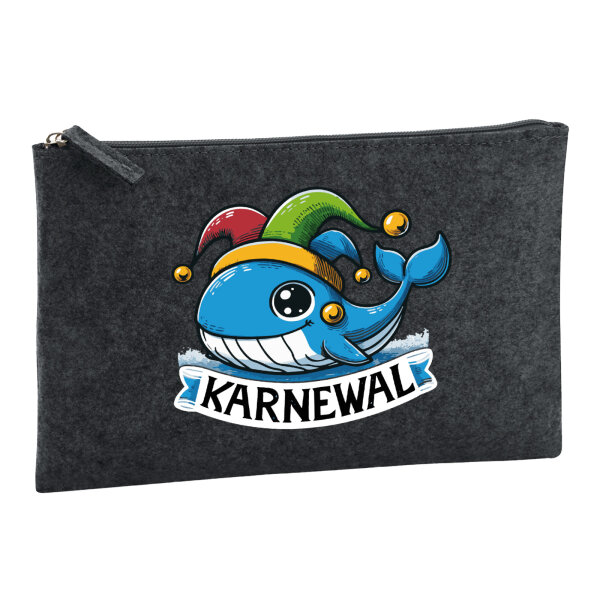 Kulturbeutel Karnewal Karneval Wal 1 Liter Charcoal