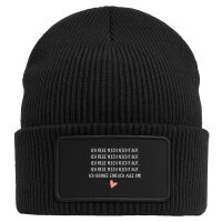 Beanie mit Patch Rege mich nicht auf bringe alle um Black