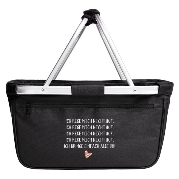 Einkaufskorb faltbar Rege mich nicht auf bringe alle um 20 Liter Black