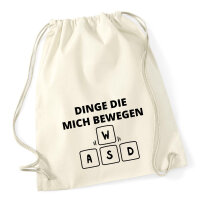 Turnbeutel Dinge die mich bewegen Tastatur W A S D 12 Liter