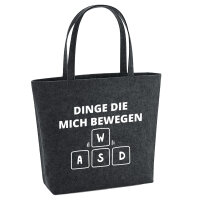 Filz Shopper Dinge die mich bewegen Tastatur W A S D 22...