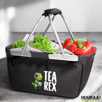 Einkaufskorb faltbar Tea Rex Dinosaurier 20 Liter Black