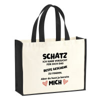 Jutetasche Schatz versucht das beste Geschenk zu finden....