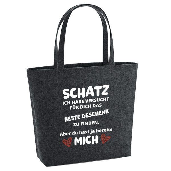 Filz Shopper Schatz versucht das beste Geschenk zu finden. Aber du hast mich. 22 Liter