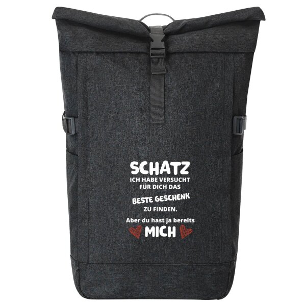 Kurierrucksack Schatz versucht das beste Geschenk zu finden. Aber du hast mich. 30-44 Liter Black Melange