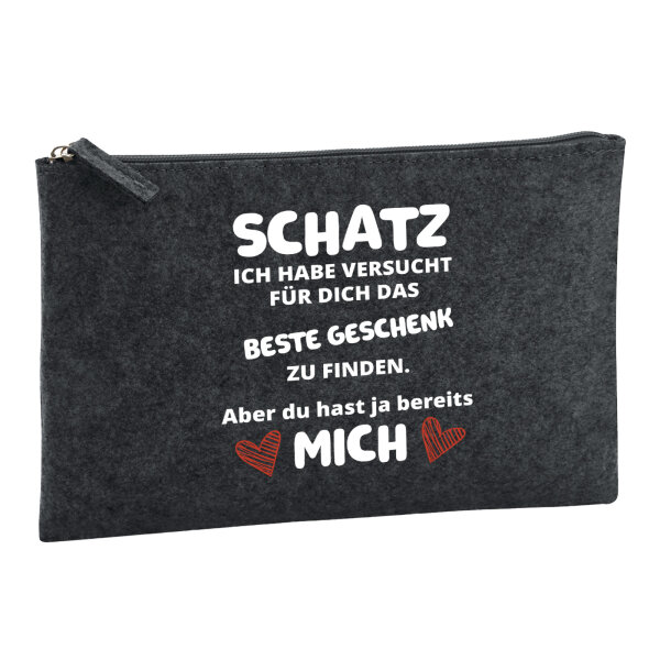 Kulturbeutel Schatz versucht das beste Geschenk zu finden. Aber du hast mich. 1 Liter Charcoal
