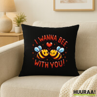 Kissen Wanna Bee with you. Bienen 40x40cm