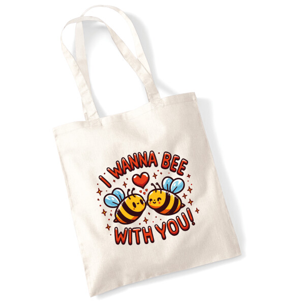 Jutebeutel Wanna Bee with you. Bienen 10 Liter