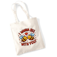 Jutebeutel Wanna Bee with you. Bienen 10 Liter