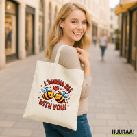 Jutebeutel Wanna Bee with you. Bienen 10 Liter