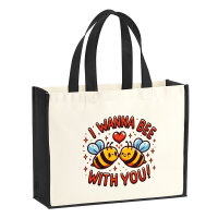Jutetasche Wanna Bee with you. Bienen 21 Liter Black