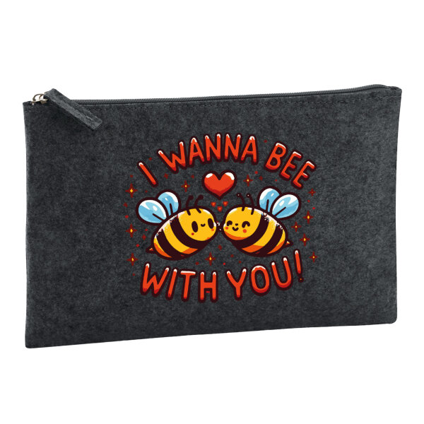 Kulturbeutel Wanna Bee with you. Bienen 1 Liter Charcoal