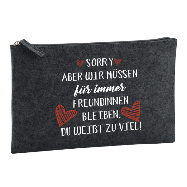 Kulturbeutel Du weißt zu viel. Müssen für immer Freunde bleiben. 1 Liter Charcoal
