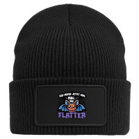 Beanie mit Patch Ich mach jetzt die Flatter Fledermaus Black