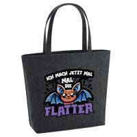Filz Shopper Ich mach jetzt die Flatter Fledermaus 22 Liter