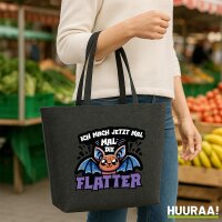 Filz Shopper Ich mach jetzt die Flatter Fledermaus 22 Liter